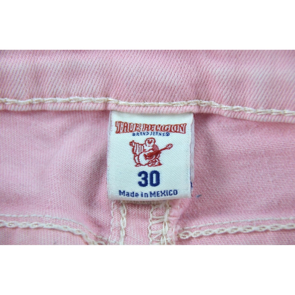 True Religion Jeans Women's 30x30 Super Skinny Pink Stretch Distressed Denim - Picture 3 of 9